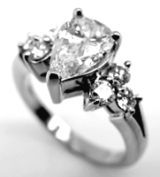 Diamond Ring with Pear Shape Diamond